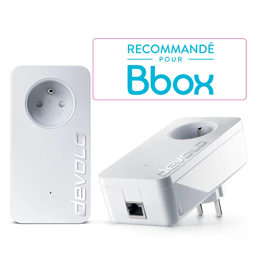 Photo du produit Devolo Lot de deux adaptateurs CPL dLAN 1200 + avec prises intégrées - vue 1