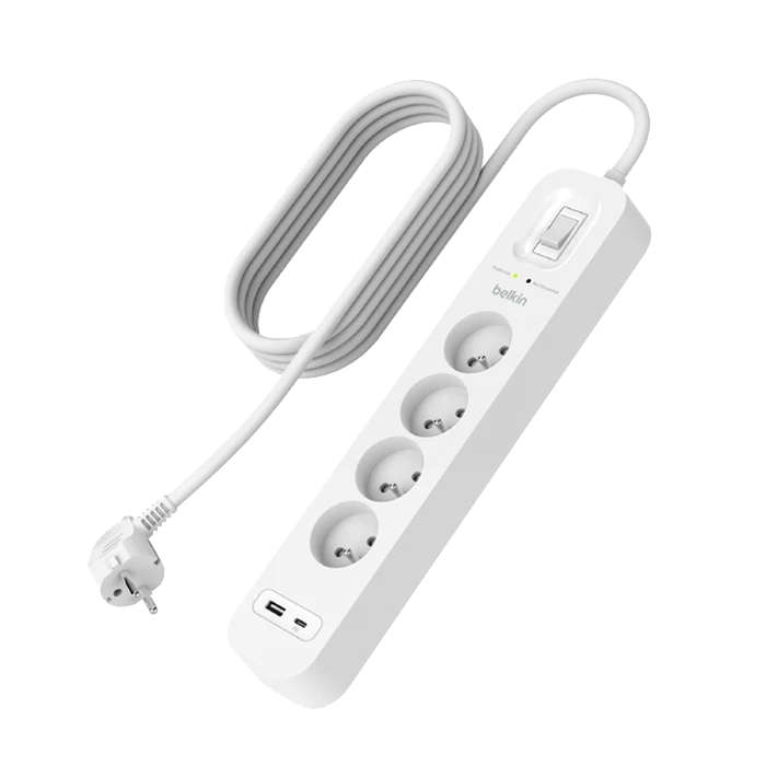 Photo du produit Belkin Connect multiprise parafoudre 4 prises 2 ports USB C et A - vue 1