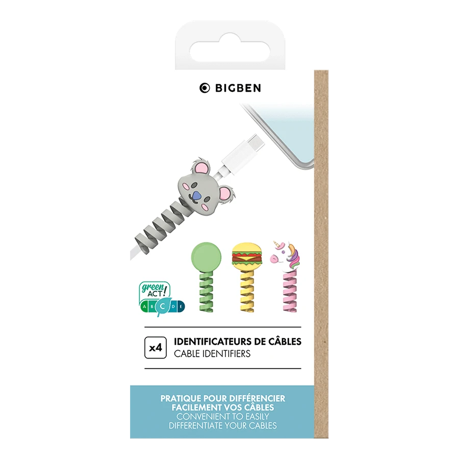 Photo du produit Bigben Pack de 4 Identificateurs de câbles
