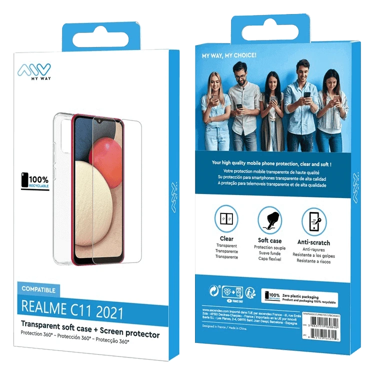 Photo du produit My Way Pack coque souple + protège-écran pour Realme C11 2021