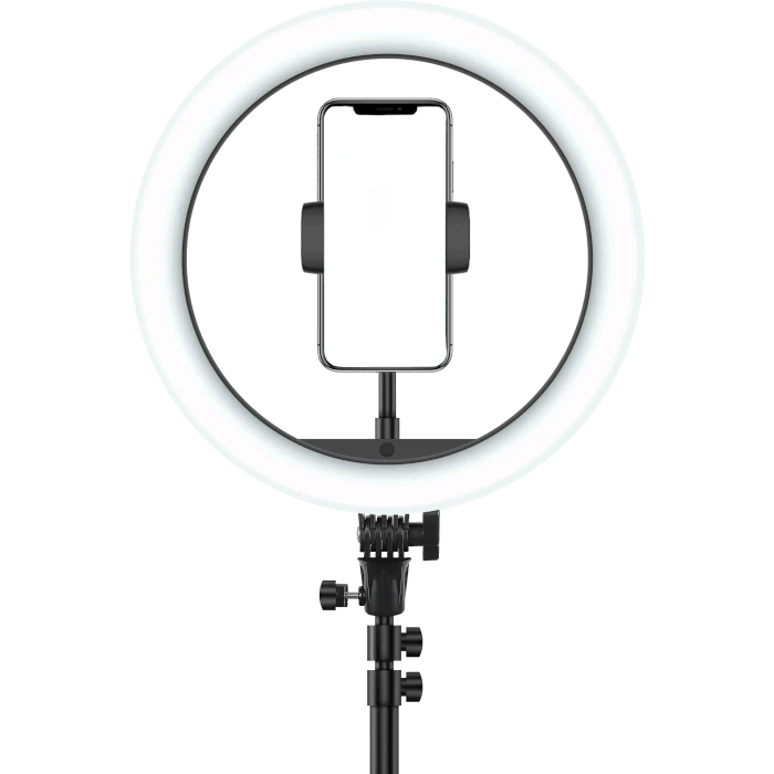 Photo du produit Xqisit Anneau lumineux LED avec trépied et support de téléphone - vue 1