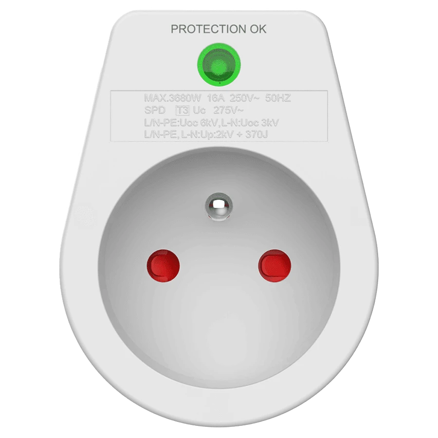Photo du produit Parafoudre 1 prise Type E 310J + Garantie à vie