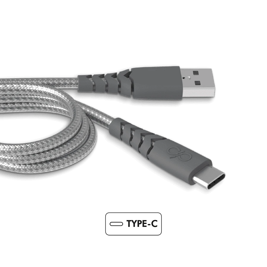 Photo du produit Force Power Câble renforcé USB-A/USB-C 1.2 mètre - vue 1
