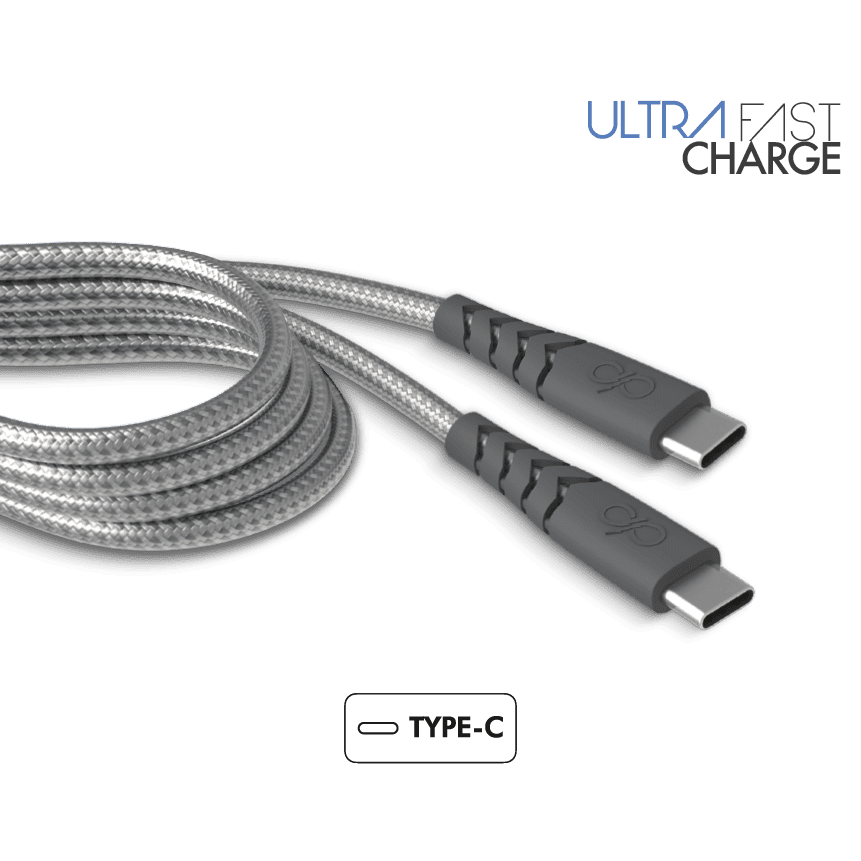 Photo du produit Force Power Câble renforcé USB-C/ USB-C 2 mètres