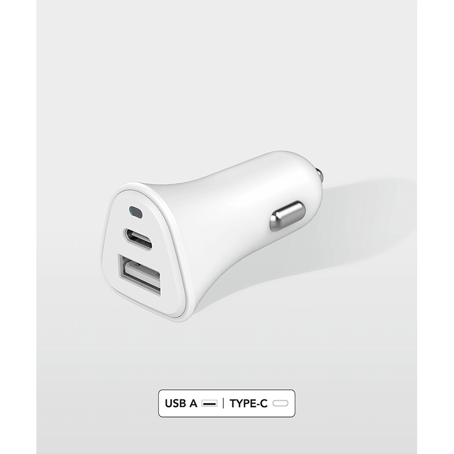 Photo du produit Just Green Double Chargeur voiture USB A+C 5.4A IC Smart Recyclable