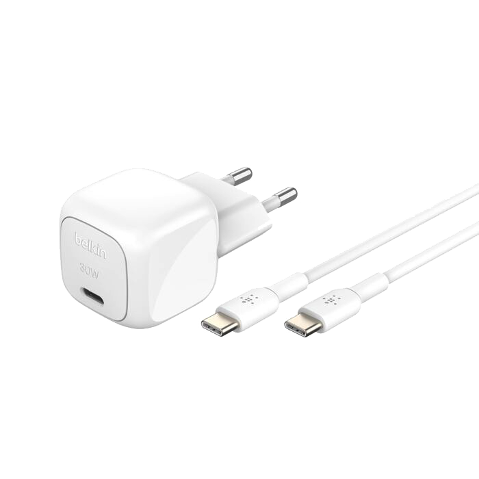 Photo du produit BoostCharge Chargeur usb-c  compact 30 W avec câble  USB-C vers USB-C