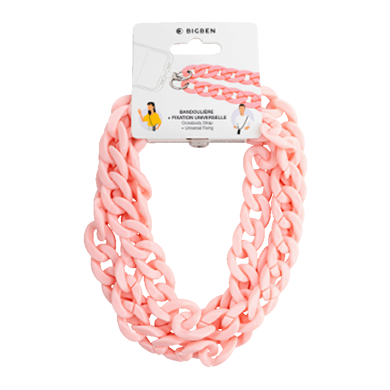 Photo du produit Bandoulière Universelle Mailles Rose pâle