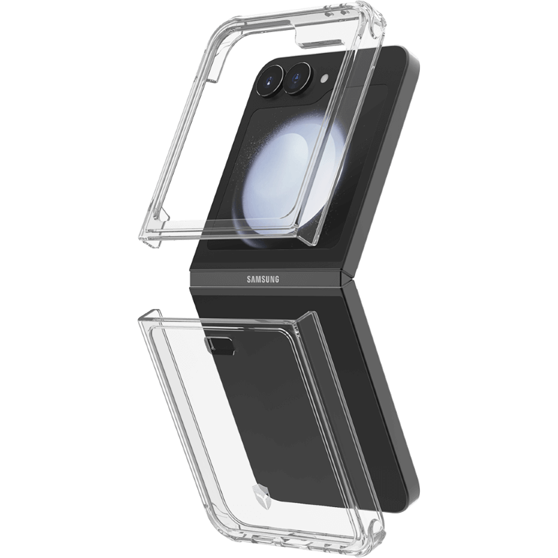 Photo du produit Double Coque renforcée transparente pour Galaxy Z Flip6/Flip7 FE