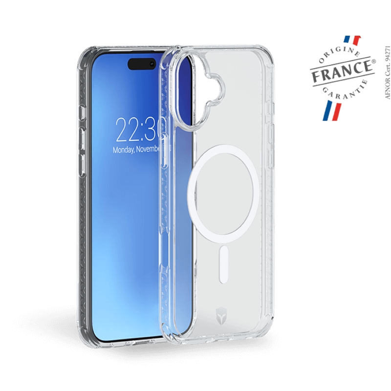 Photo du produit Coque renforcée transparente compatible MagSafe iPhone 16 Plus