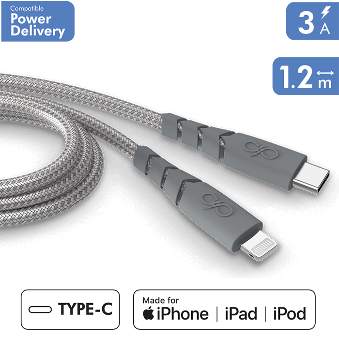 Photo du produit Câble ultra renforcé USB C/Lightning 1,2 mètre