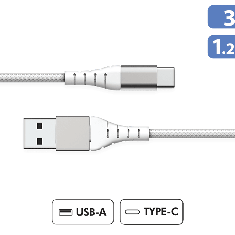 Photo du produit Câble renforcé USB-A/USB-C garanti à vie