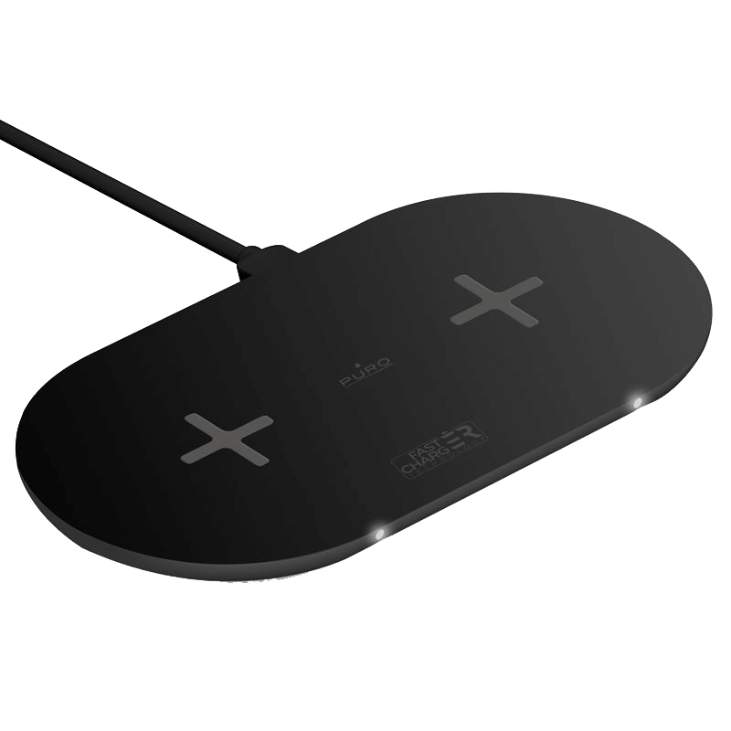 Photo du produit Double base de recharge rapide sans fil Qi pour iPhone & Android