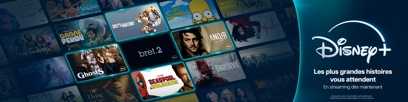 Mosaique de séries et film de la plateforme Disney+