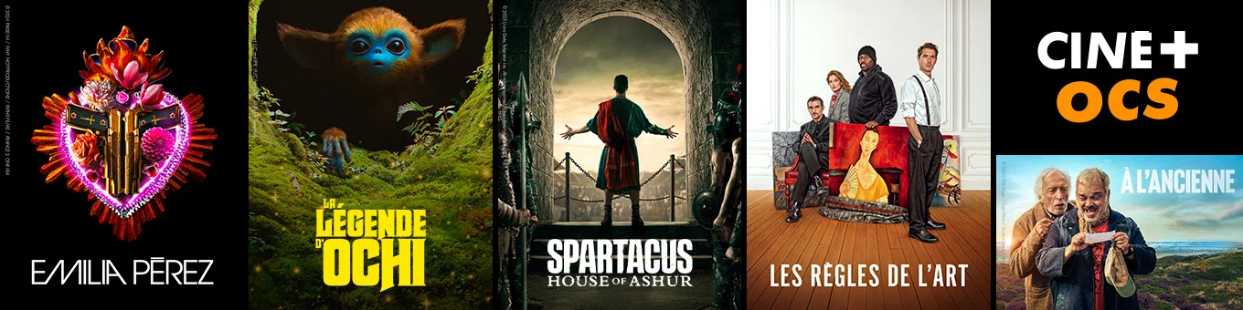Mosaique de séries et film de la plateforme CINÉ+ OCS