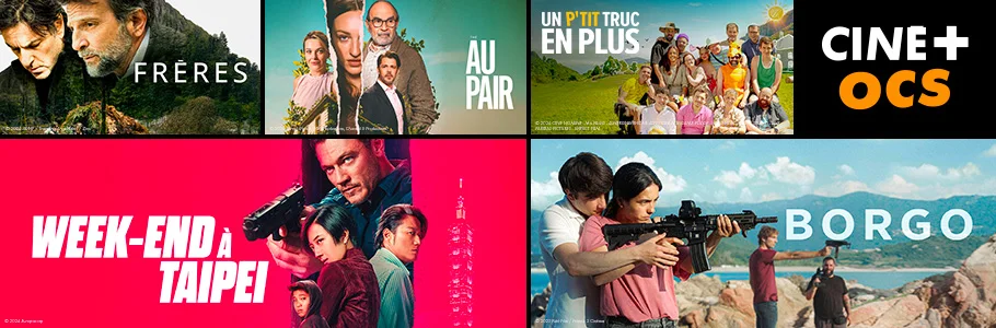 Mosaique de séries et film de la plateforme CINÉ+ OCS