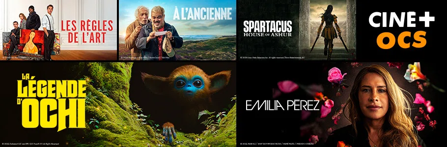 Mosaique de séries et film de la plateforme CINÉ+ OCS