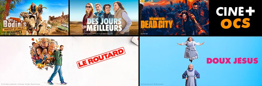 Mosaique de séries et film de la plateforme CINÉ+ OCS