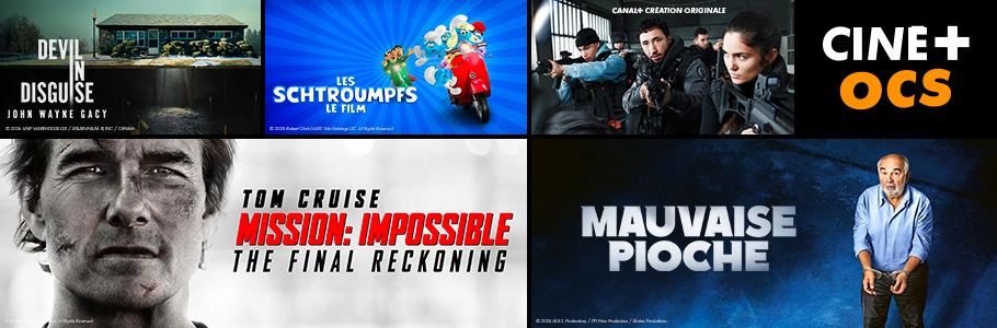 Mosaique de séries et film de la plateforme CINÉ+ OCS