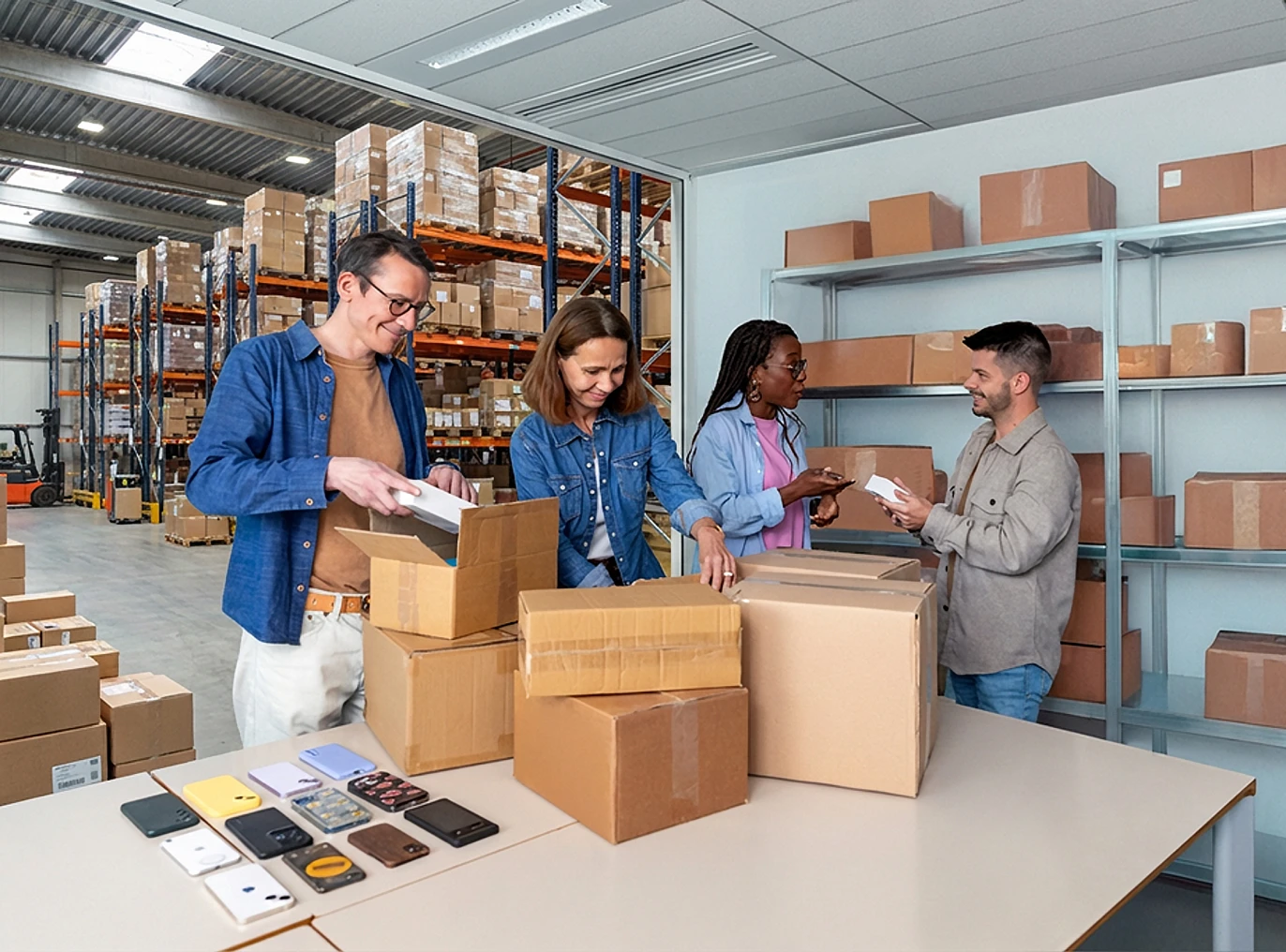 Femme tenant en main son smartphone