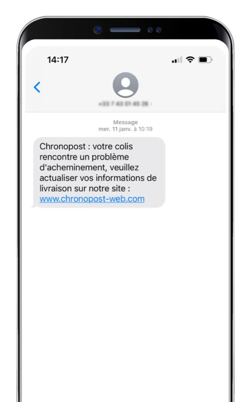 Problème d’acheminement affiché sur un smartphone