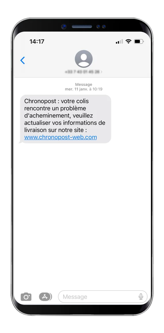 Problème d’acheminement affiché sur un smartphone