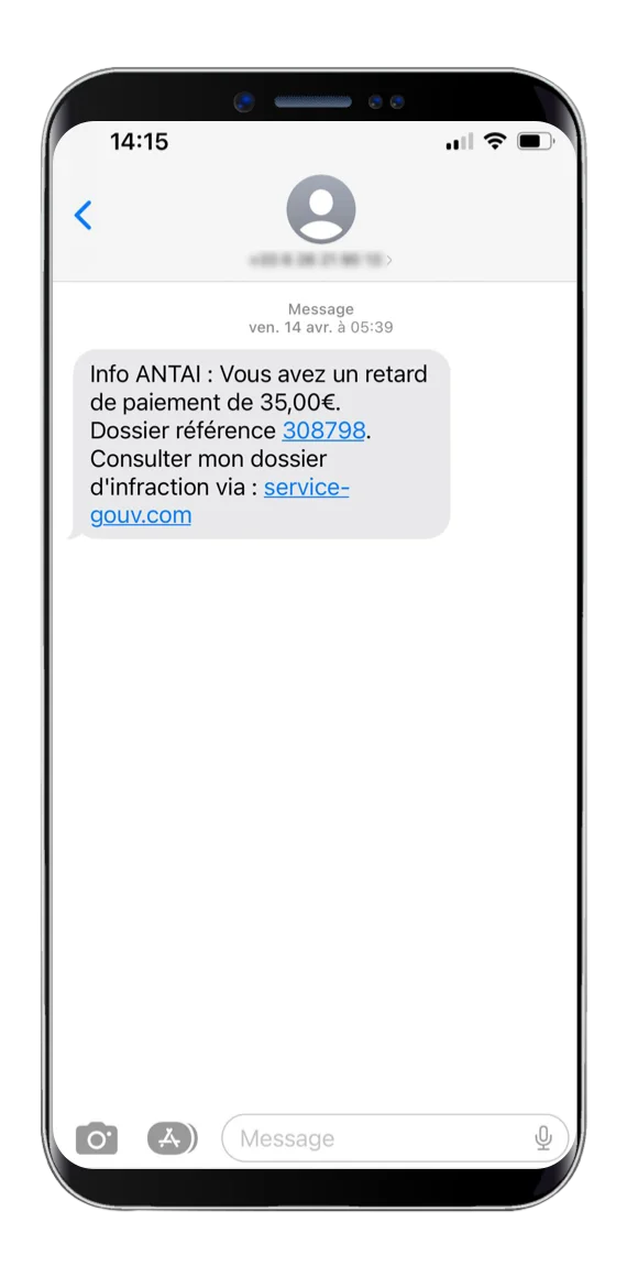 Retard de paiement affiché sur un smartphone