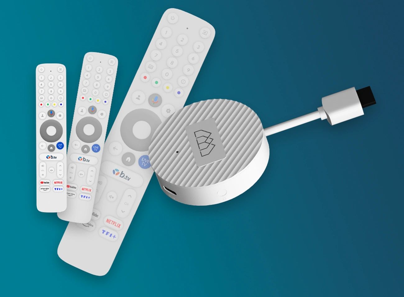 Clé b.tv avec Gemini de Google TV