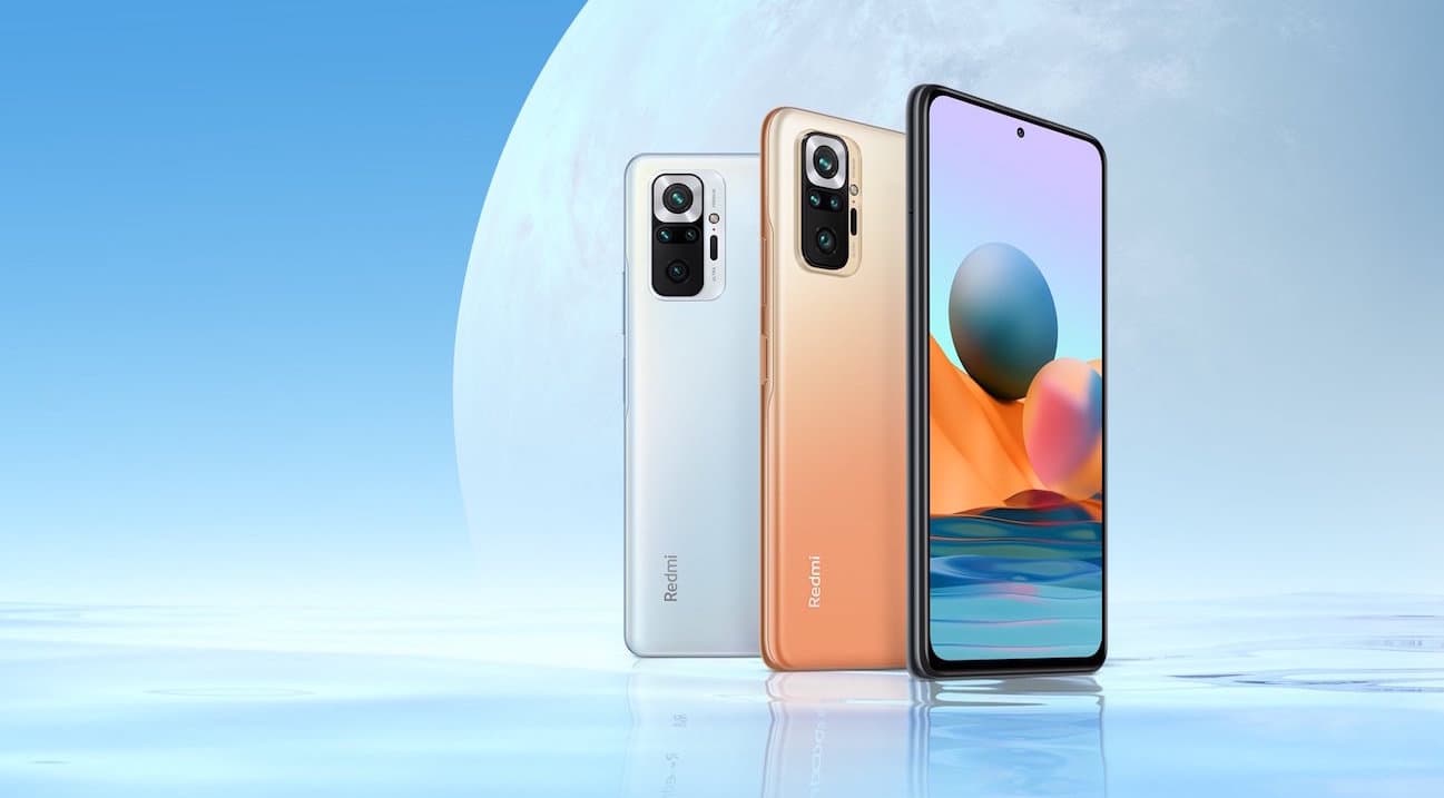 xiaomi redmi note 10 serie face dos bleu dore
