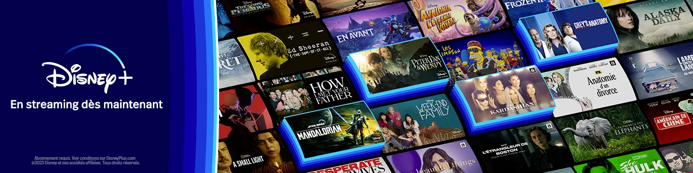 Mosaique de séries et film de la plateforme Disney+