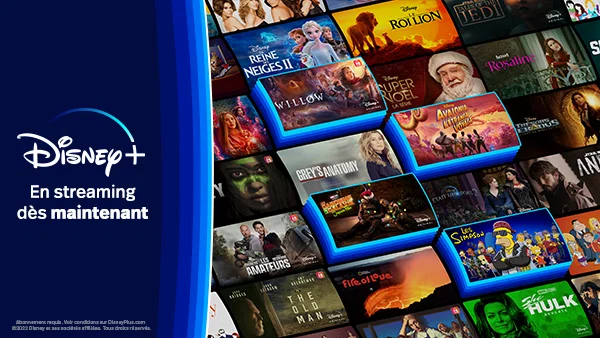 Mosaique de séries et film de la plateforme Disney+