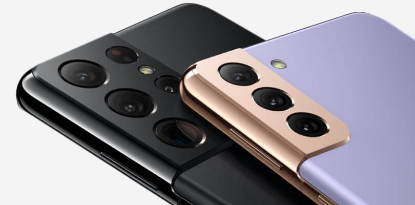 smartphones galaxy s21 verso noer et violet