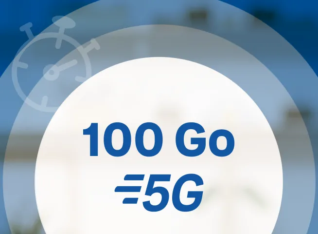 100Go 5G 8€99 au lieu de 10€99 pour toute souscription d'une BYOU Pure Fibre*