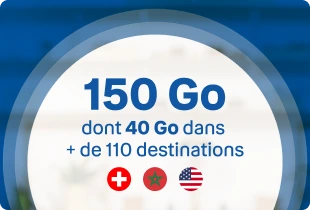 150Go dont 40Go dans + de 110 destinations