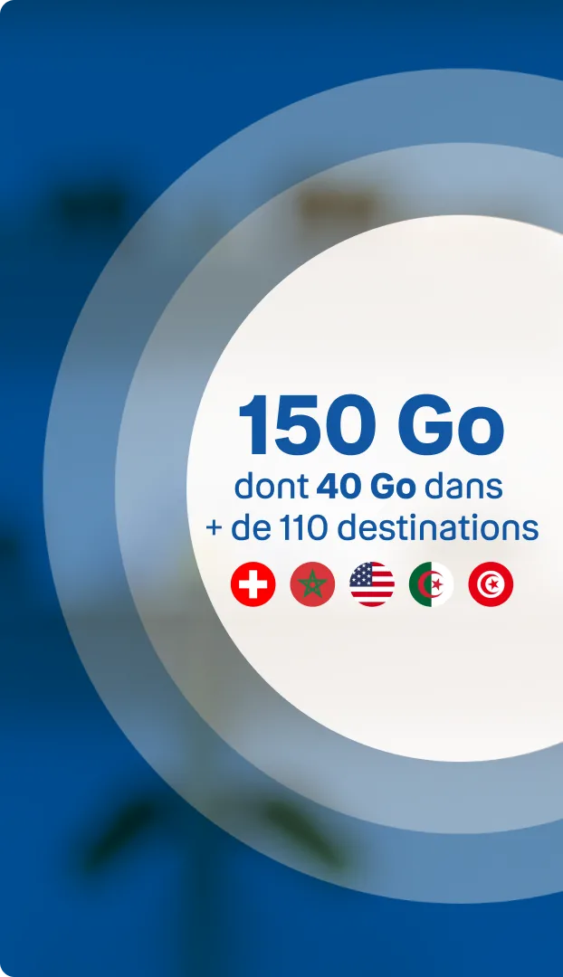 150Go dont 40Go dans + de 110 destinations