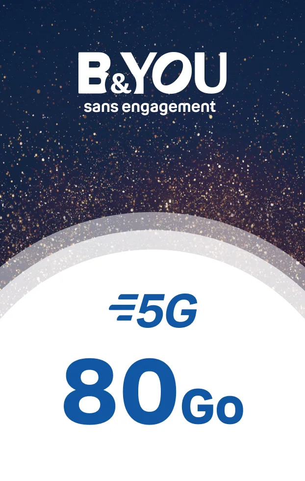 Forfait B&You sans engagement 80Go 5G