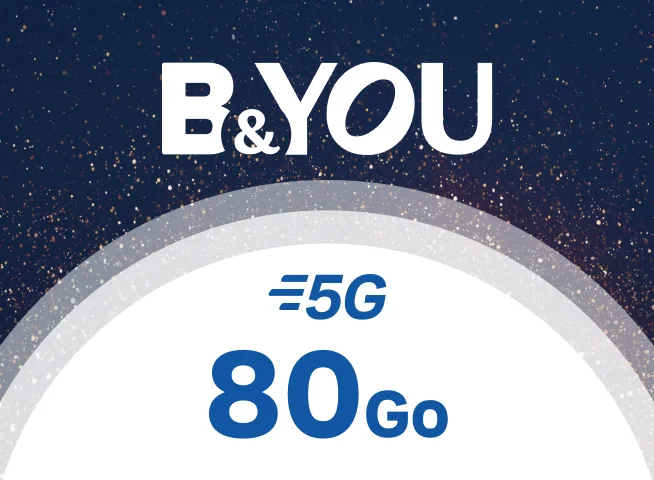 Forfait B&You sans engagement 80Go 5G