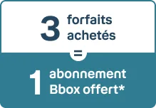 3 forfaits achetés = votre abonnement Bbox OFFERT*