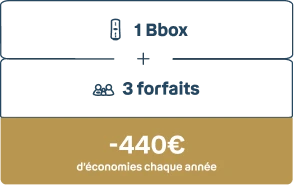 1 bbox + 3 forfaits -440€ d'économies chaque année