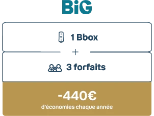 1 bbox + 3 forfaits -440€ d'économies chaque année