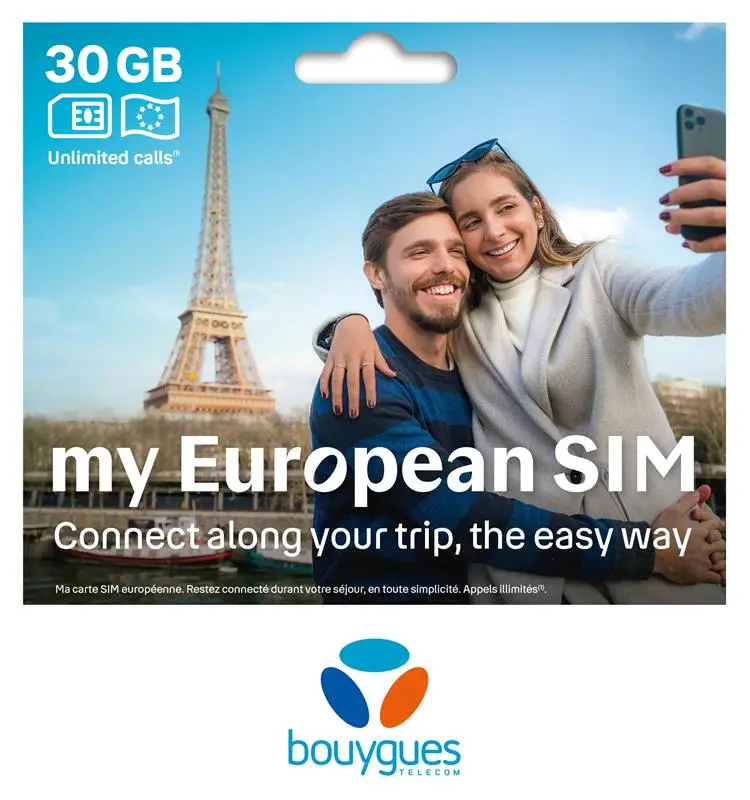 Carte SIM Bouygues Touriste 20 Go 4G - Univers Voyage Bouygues