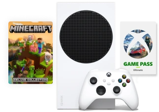 Xbox Series S avec Game Pass 3 mois et Jeu Minecraft collection Deluxe offert